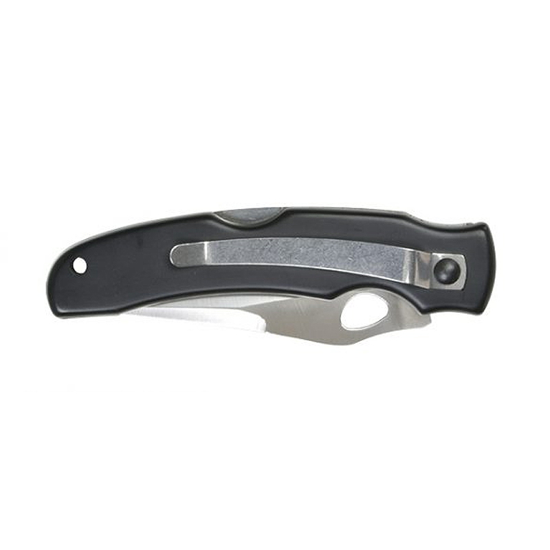 Folding Hunter Knife (Black) Silver Blade — фото 2