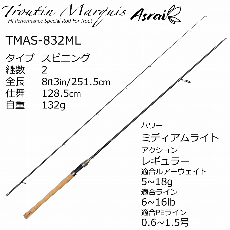 Troutin Marquis Asrai TMAS-832ML (Spinning・2-piece) — фото 2