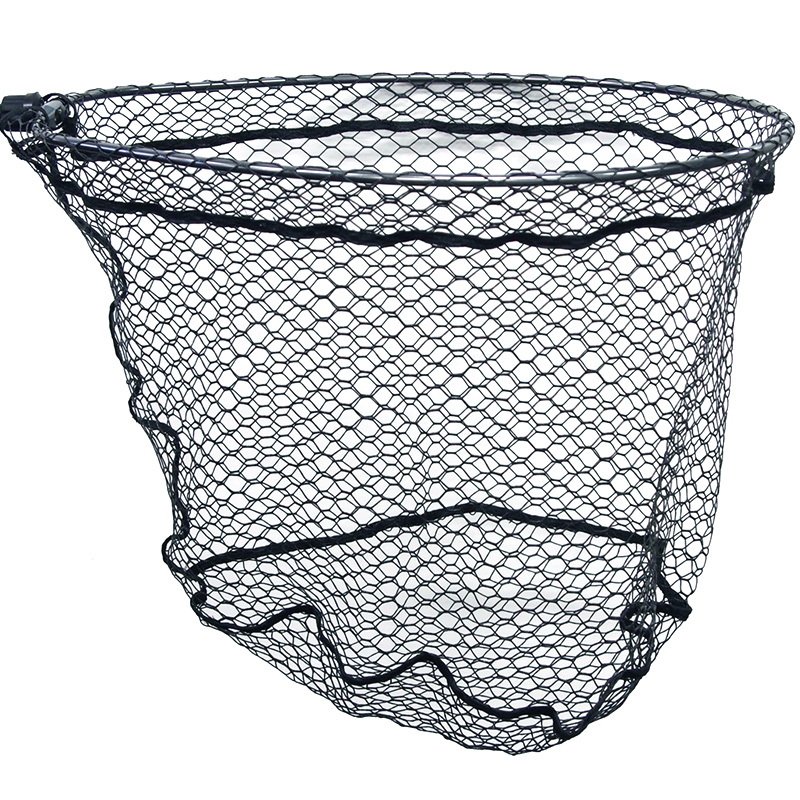 (Water Resistant, Drastically Reduced Hook Tangling) Large Mesh Lightweight Oval Aluminum Frame Rubber Net — фото 2